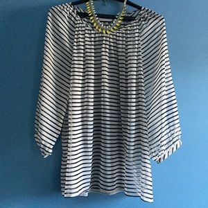 Chicos Tunic Navy striped