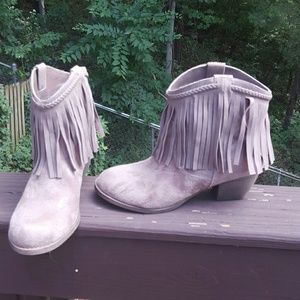 Fringe short booties