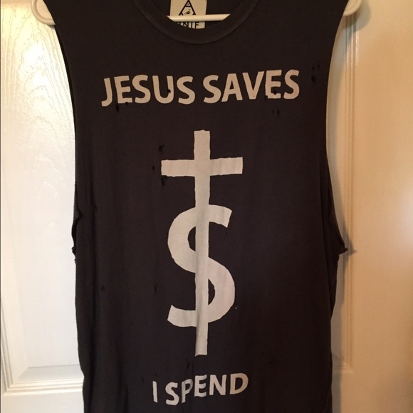 Jesus's Saves I Spend Muscle Tank