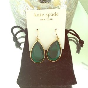 Kate Spade Tear Drop Emerald Earrings