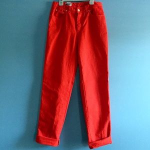DKNY Red high waisted skinny jeans