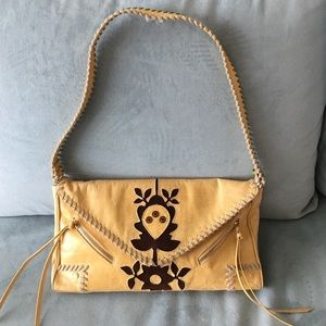 Boho leather and suede purse