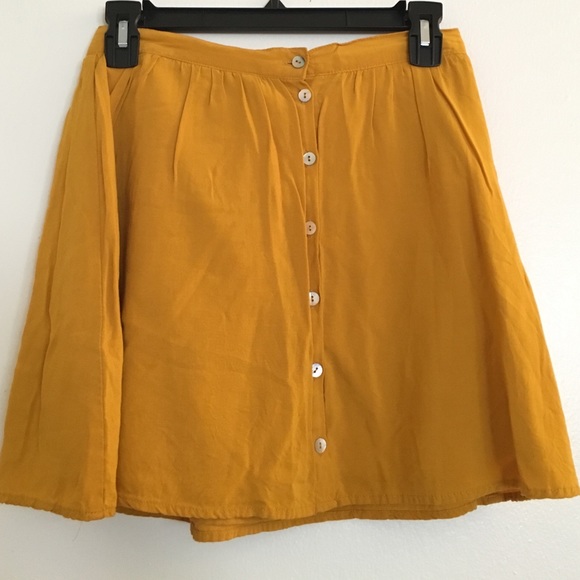 Mustard  button up skirt