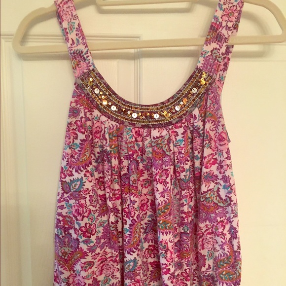 Pink Embellished Express Tank Top