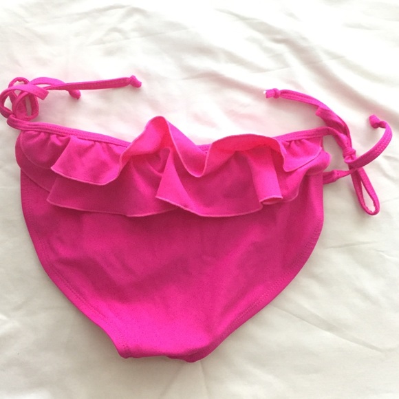 Bright Pink Ruffled bikini bottom - M - Picture 2 of 4