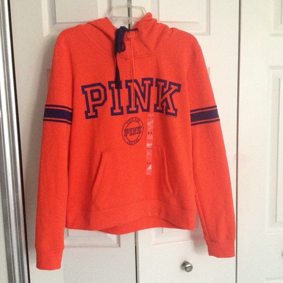 NEW WITH TAG VS PINK Fleece Half Zip Hoodie Size L