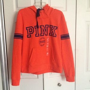 NEW WITH TAG VS PINK Fleece Half Zip Hoodie Size L