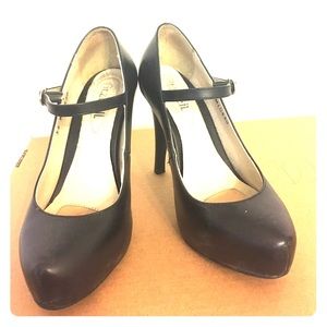 Black Fitwell Leather Heels