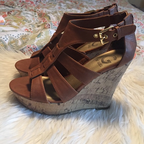 Guess cognac cork wedges - Picture 2 of 4