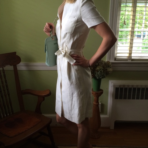Gorgeous white linen dress