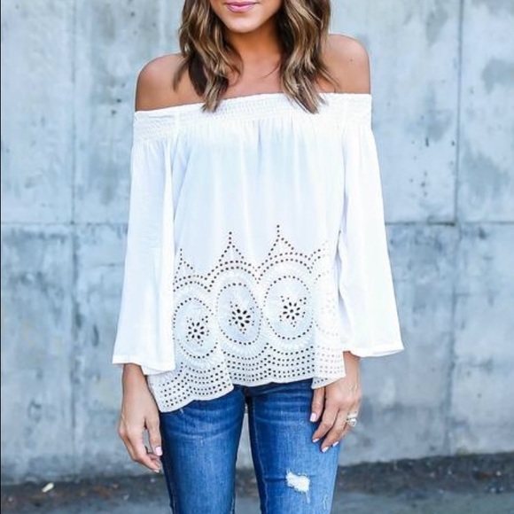 White off the shoulder top. L