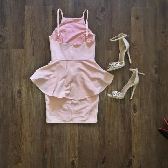 Baby. Pink. Peplum. Dress.