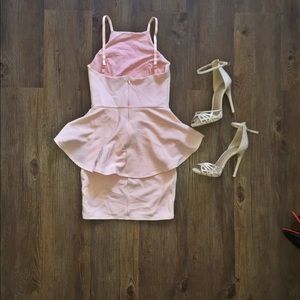 Baby. Pink. Peplum. Dress.