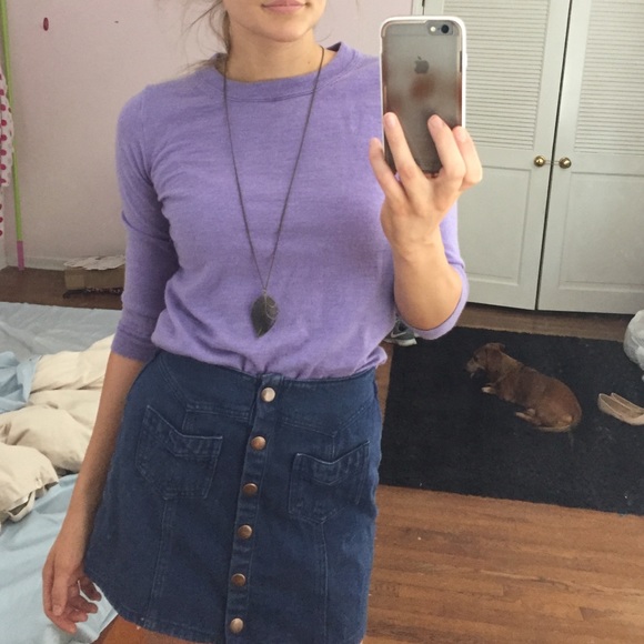 J.Crew small periwinkle/purple crew-cut sweater