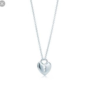 Tiffany Lock Heart Pendent Necklace & Dust Bag