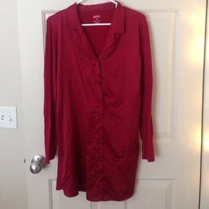 Red button up nightgown