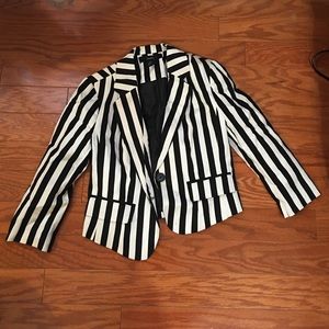 Black and white blazer