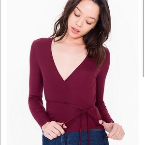 American apparel rib wrap top
