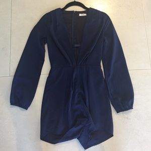 Tobi long sleeve low front romper