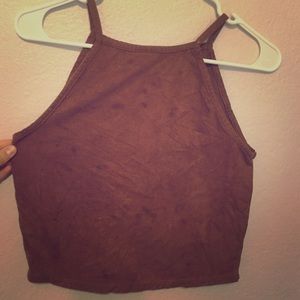 Suede crop top