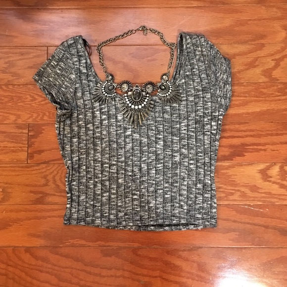 Gray crop top