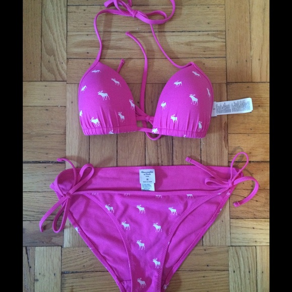 Abercrombie and Fitch Push-Up Bikini Pink Moose