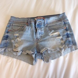 Cutoff jean shorts