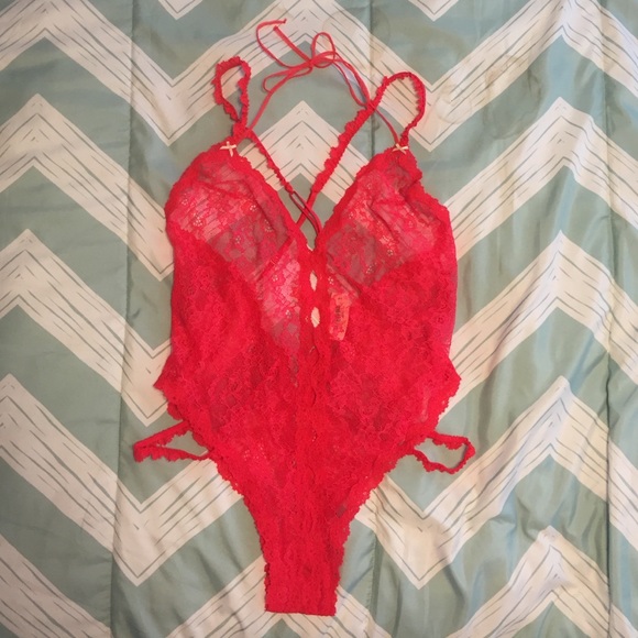 Sexy Red Victoria's Secret Bodysuit NWT