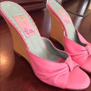 Lilly Pulitzer pink wedges