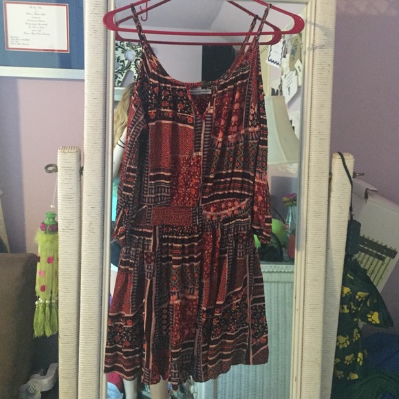 Off the shoulder patch work dress