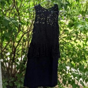 Navy Lace Peplum Dress