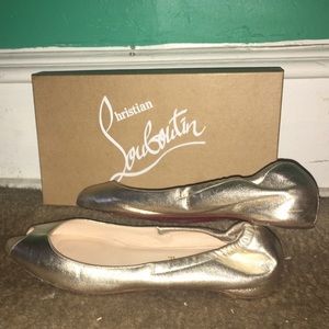 AUTHENTIC Gold Peep Toe Flat