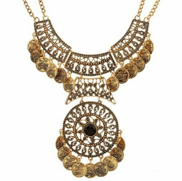 NWT BOHEMIAN GOLD COIN NECKLACE