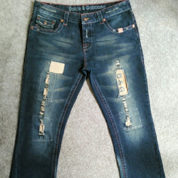 Mens Authentic Dolce & Gabbana Destroyed Jeans