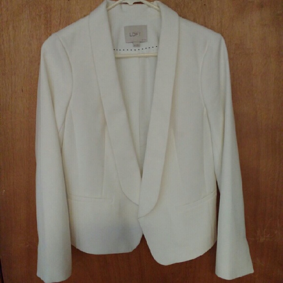 LOFT white tuxedo-style blazer