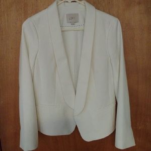 LOFT white tuxedo-style blazer