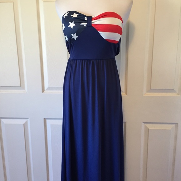AMERICAN FLAG MAXI DRESS 5⭐️BUYER RATED⭐️ - Picture 4 of 5