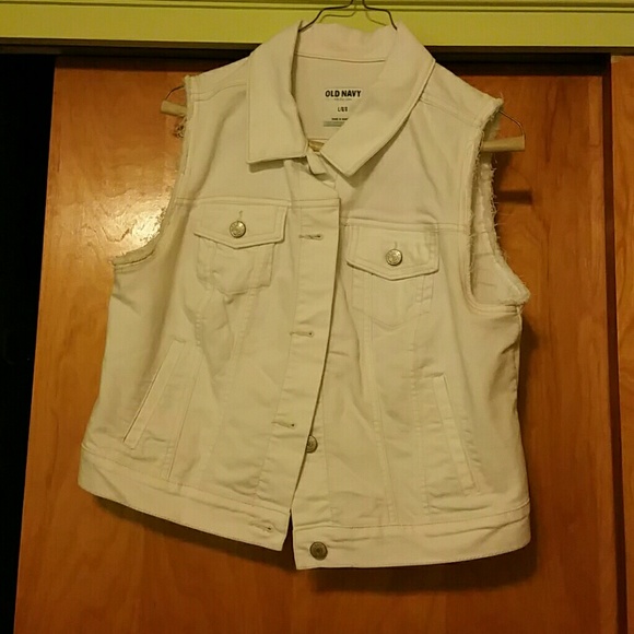 White Old Navy jean vest