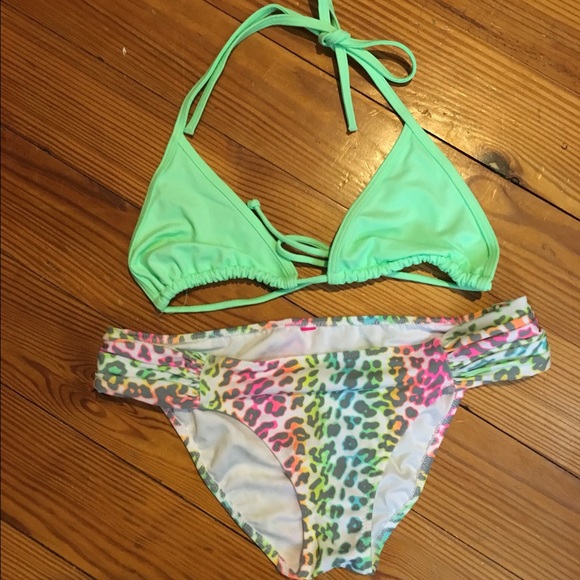 Neon leopard print VS bikini