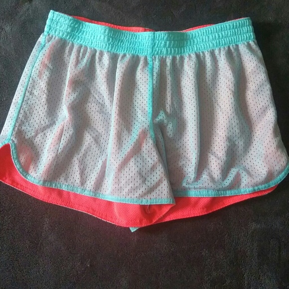 Reversible mesh athletic shorts.