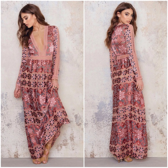 For Love and Lemons Juliet Maxi in Maroon - Picture 2 of 4