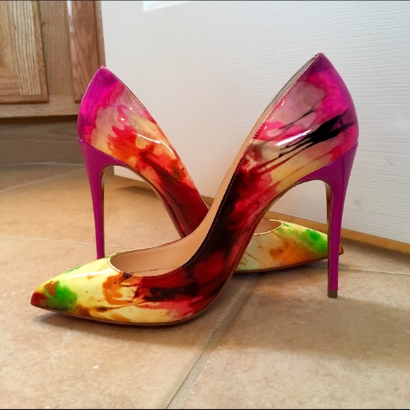 🚫SOLD unworn Patent Tie & Dye Pigalle Follies 100