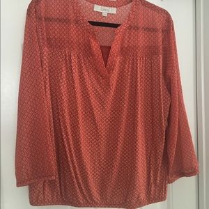 Ann Taylor LOFT Mixed Media Blouse