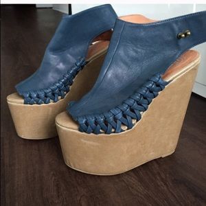 Jeffrey Campbell blue wedges