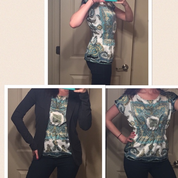 Mandala pattern peplum top - Picture 3 of 3