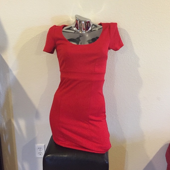 Red mini dress
