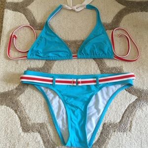Two piece belted bikini