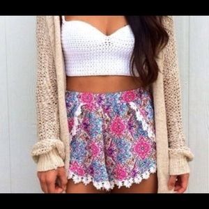 LF Miki Gala Shorts with lace trim detail size S