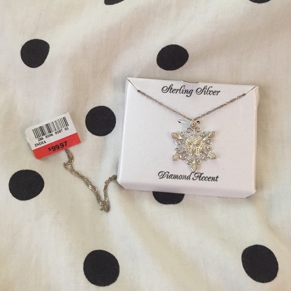 Sterling silver snowflake necklace.