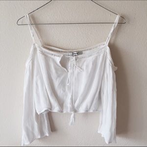 Offshoulder white top